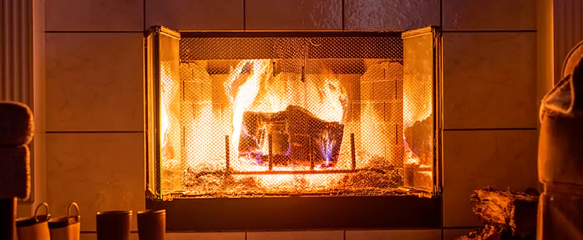 Mendota Hearth Landscape Fireplace Installation in Franconia, Virginia