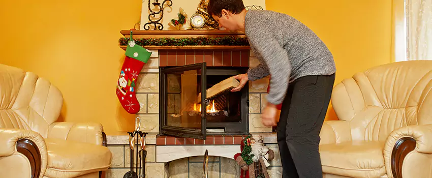 Rusted Metal Fireplace Restoration in Franconia, Virginia